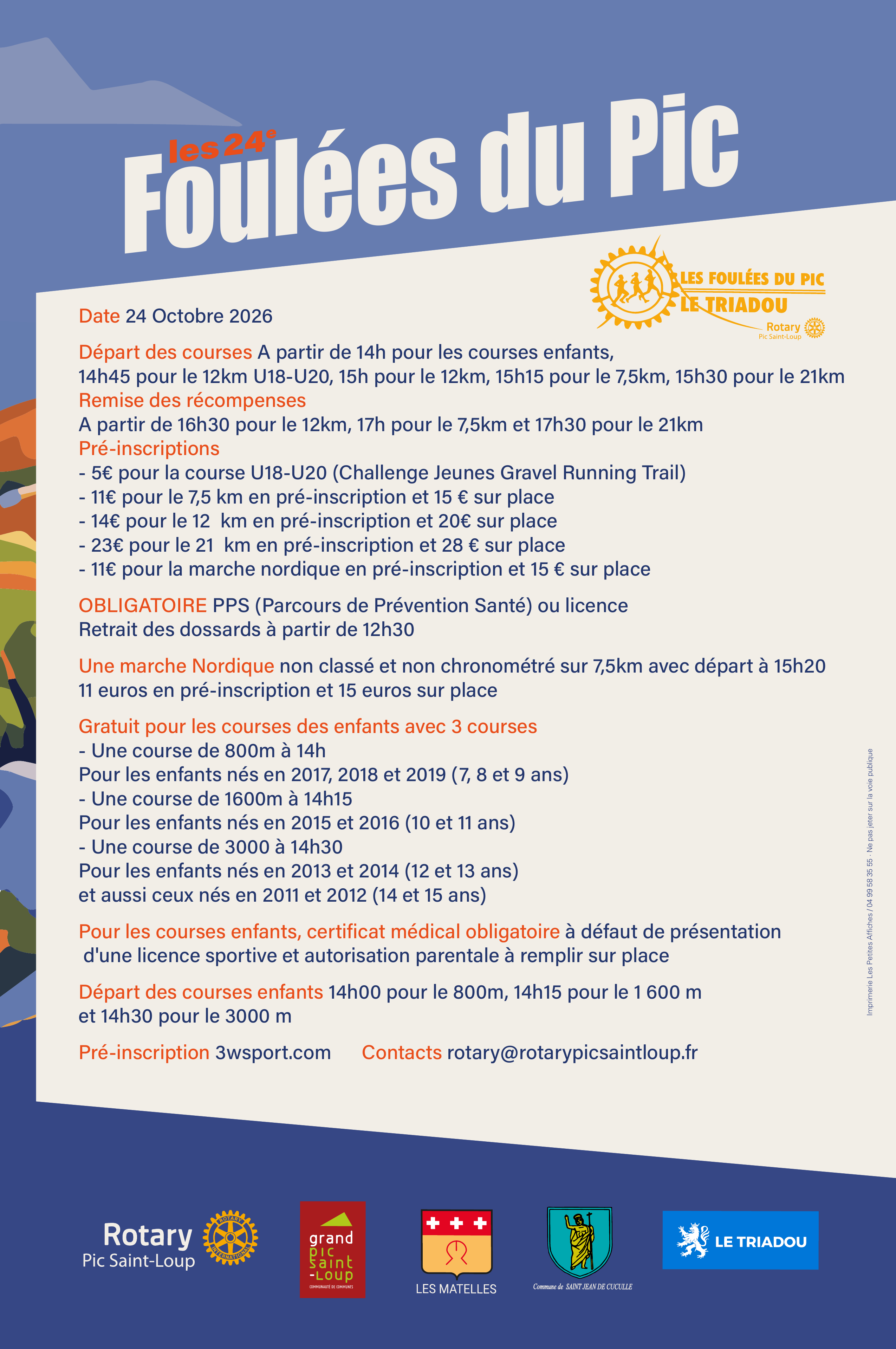 Programme Les 28e Foulées du Pic 2026